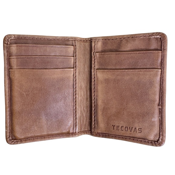 TECOVAS Small Leather Wallet Card Holder One Size in Tan - Picture 3 of 10